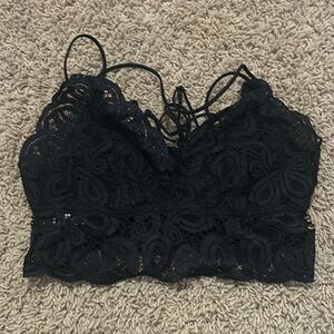 PINK- Black Lacey Bralette